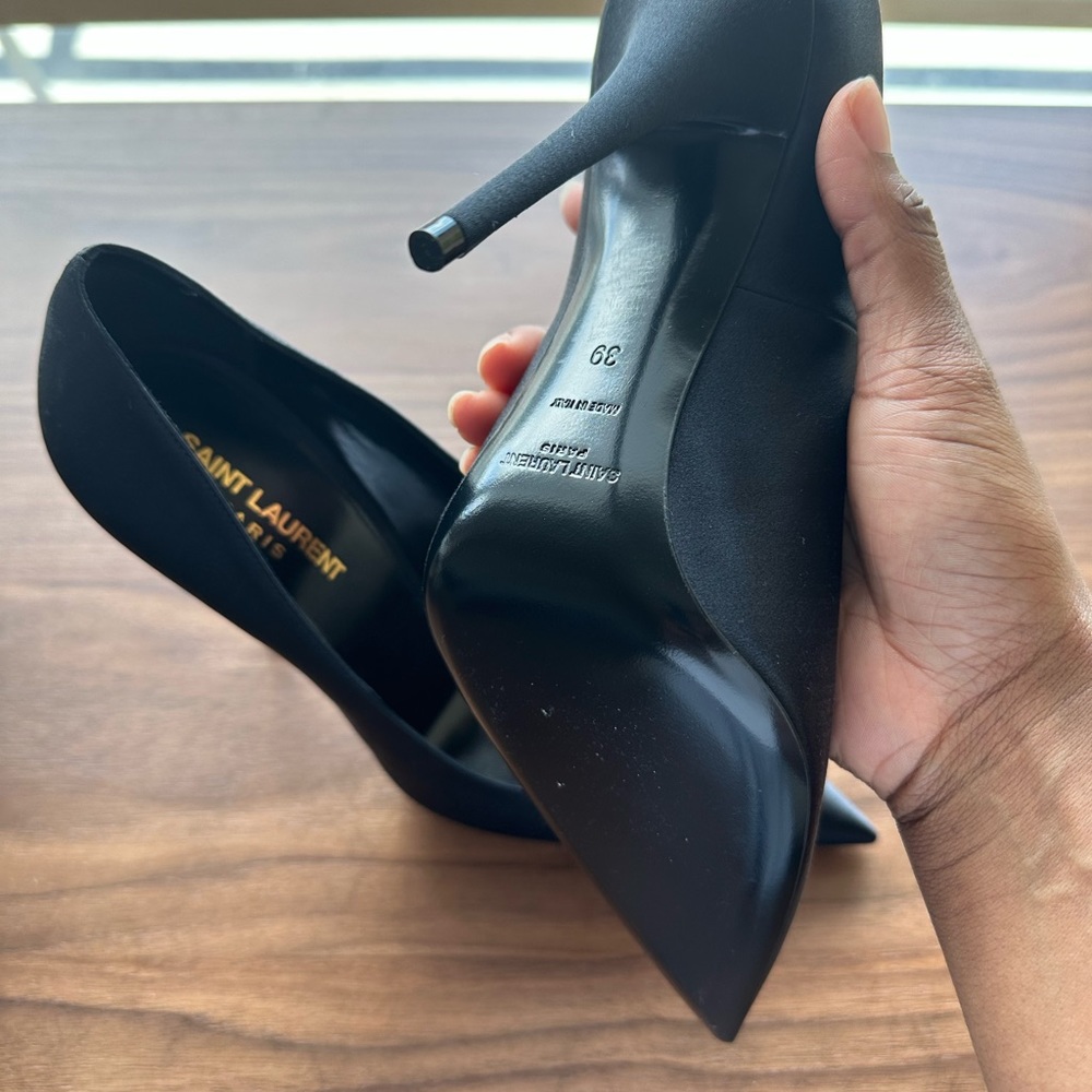 Saint Laurent Instinct 110mm Pumps (black satin) - Picture 4 of 6